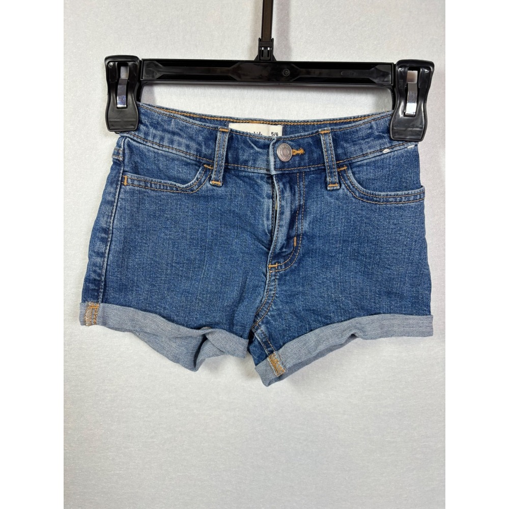 Abercrombie Kids Girls Blue High Rise Mini Mom Shorts Denim Size 5/6 Regular
